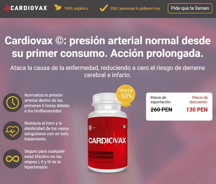 Cardiovax Peru, precio, componentes, comentarios - último..